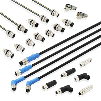 Vīrišķā taisna leņķa skrūve M8 savienotājs 3 Pin